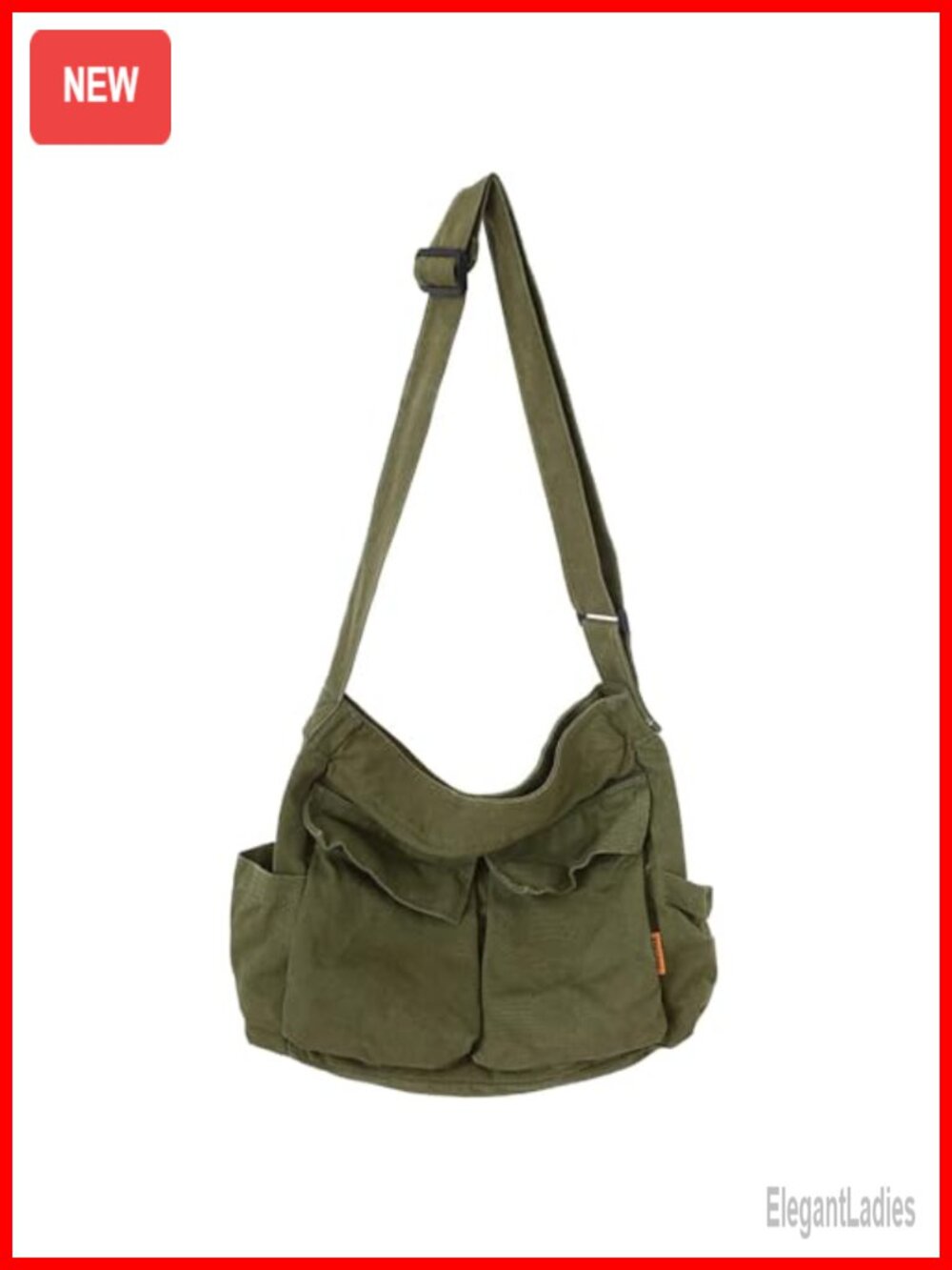 Canvas Messenger Bag Large Hobo Crossbody with Multiple Pockets Casual Shoulder